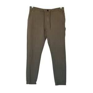 686 Everywhere Stretch Joggers Mens L Army Green Performance Double Knit Pant